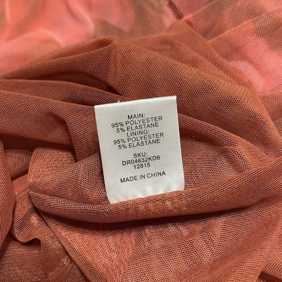 Meshki Aphrodite Strapless Mesh Midi Dress Size L Red Rose Print Sheer Party NWT - Picture 13 of 15